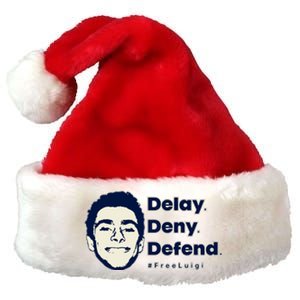 Luigi Delay Deny Defend Premium Christmas Santa Hat