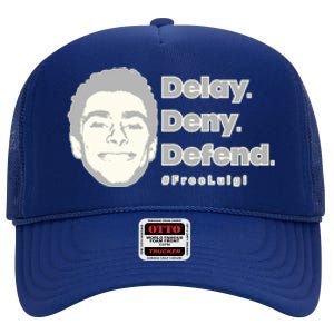 Luigi Delay Deny Defend High Crown Mesh Back Trucker Hat