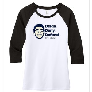 Luigi Delay Deny Defend Women's Tri-Blend 3/4-Sleeve Raglan Shirt