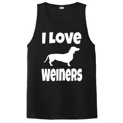 Lover Mom Dad I Love Weiners Gift Weiner Dog Owner Dachshund PosiCharge Competitor Tank