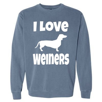 Lover Mom Dad I Love Weiners Gift Weiner Dog Owner Dachshund Garment-Dyed Sweatshirt