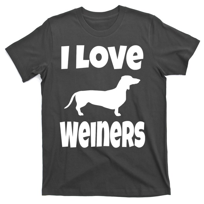 Lover Mom Dad I Love Weiners Gift Weiner Dog Owner Dachshund T-Shirt