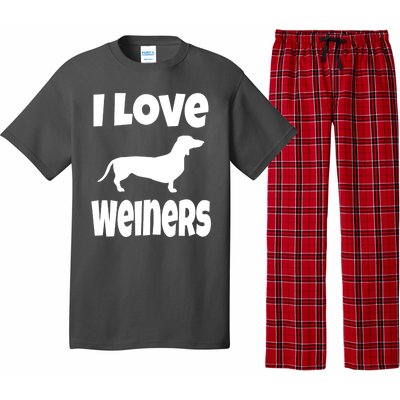 Lover Mom Dad I Love Weiners Gift Weiner Dog Owner Dachshund Pajama Set