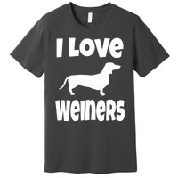 Lover Mom Dad I Love Weiners Gift Weiner Dog Owner Dachshund Premium T-Shirt