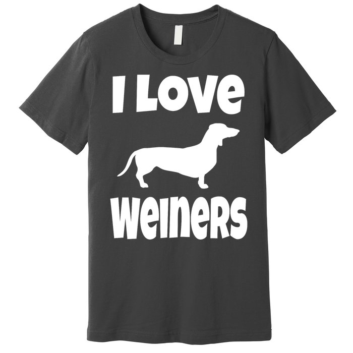 Lover Mom Dad I Love Weiners Gift Weiner Dog Owner Dachshund Premium T-Shirt