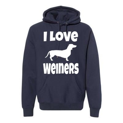 Lover Mom Dad I Love Weiners Gift Weiner Dog Owner Dachshund Premium Hoodie