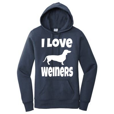 Lover Mom Dad I Love Weiners Gift Weiner Dog Owner Dachshund Women's Pullover Hoodie