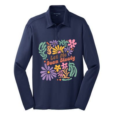 Let Me Down Slowly Floral Art Benjamin Silk Touch Performance Long Sleeve Polo