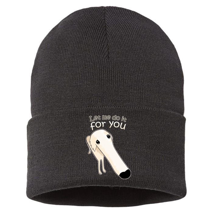 Let Me Do It For You Borzoi Dog Meme Sustainable Knit Beanie