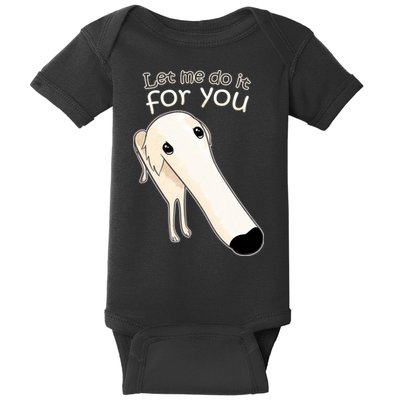 Let Me Do It For You Borzoi Dog Meme Baby Bodysuit