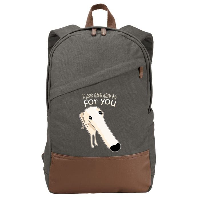 Let Me Do It For You Borzoi Dog Meme Cotton Canvas Backpack