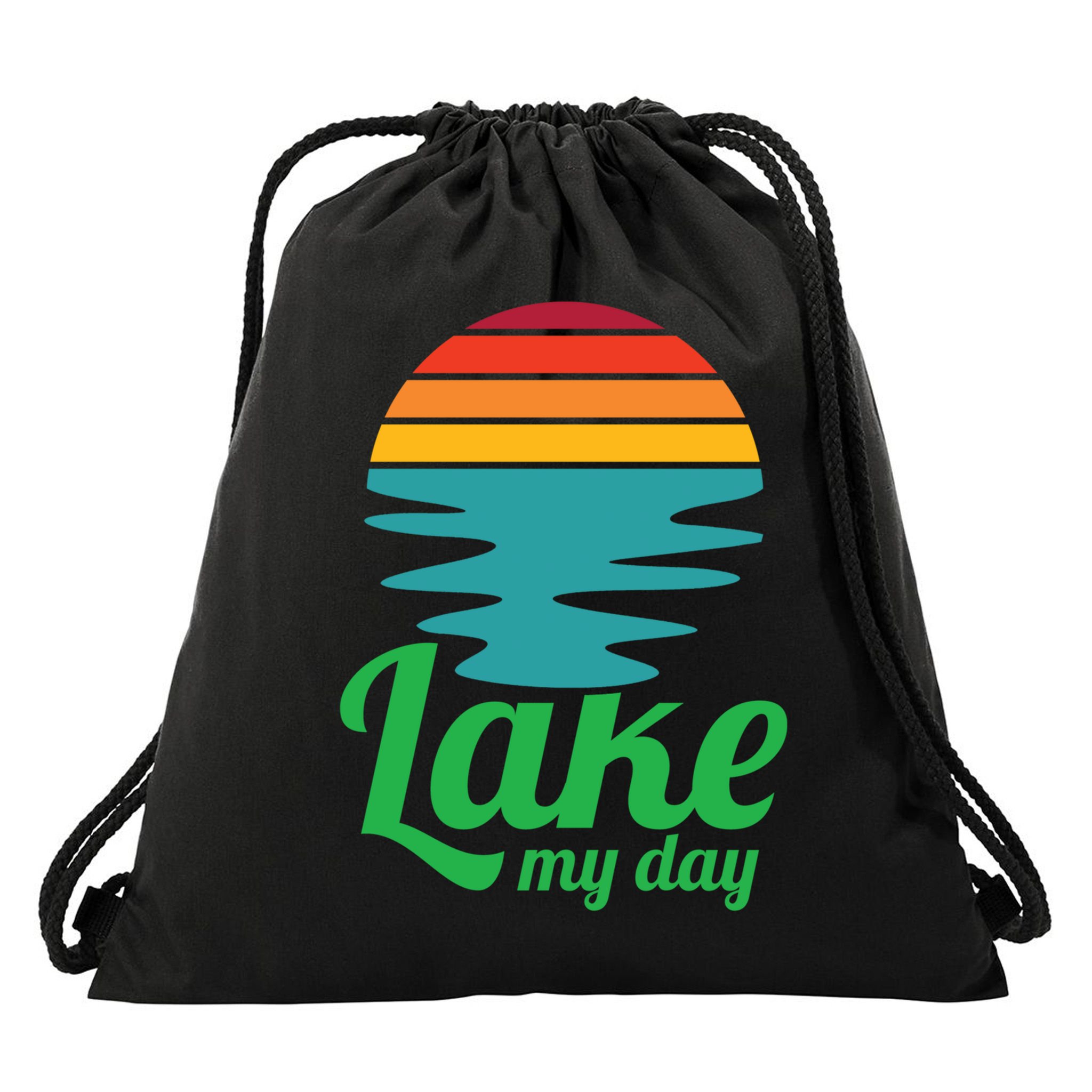 Lake My Day Perfect Vacation On The Lake Outdoor Adventure Gift Drawstring Bag