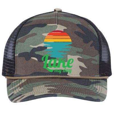 Lake My Day Perfect Vacation On The Lake Outdoor Adventure Gift Retro Rope Trucker Hat Cap