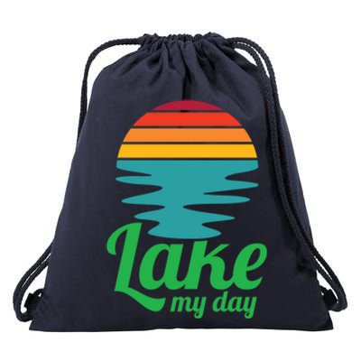 Lake My Day Perfect Vacation On The Lake Outdoor Adventure Gift Drawstring Bag