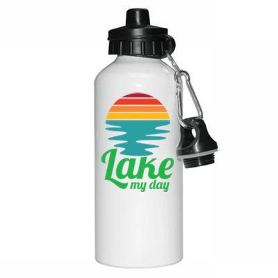 Lake My Day Perfect Vacation On The Lake Outdoor Adventure Gift Aluminum Water Bottle