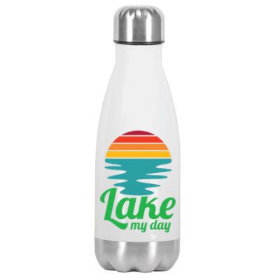 Lake My Day Perfect Vacation On The Lake Outdoor Adventure Gift Stainless Steel Insulated Water Bottle