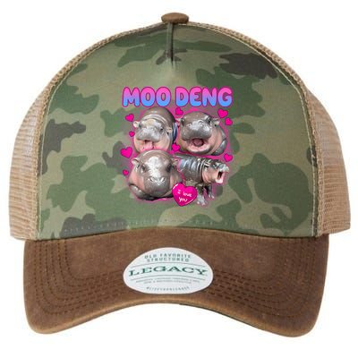 Love Moo Deng Funny Cute Hippo Meme Legacy Tie Dye Trucker Hat