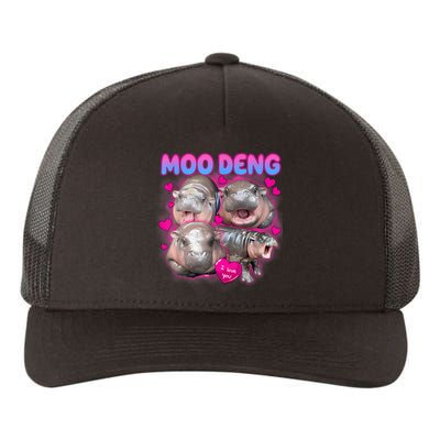 Love Moo Deng Funny Cute Hippo Meme Yupoong Adult 5-Panel Trucker Hat