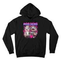 Love Moo Deng Funny Cute Hippo Meme Hoodie