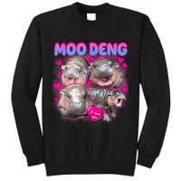 Love Moo Deng Funny Cute Hippo Meme Sweatshirt