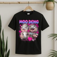 Love Moo Deng Funny Cute Hippo Meme T-Shirt