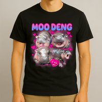 Love Moo Deng Funny Cute Hippo Meme T-Shirt