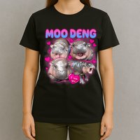 Love Moo Deng Funny Cute Hippo Meme T-Shirt