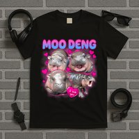 Love Moo Deng Funny Cute Hippo Meme T-Shirt