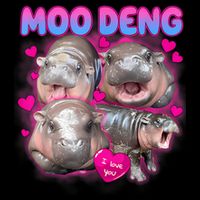 Love Moo Deng Funny Cute Hippo Meme Button