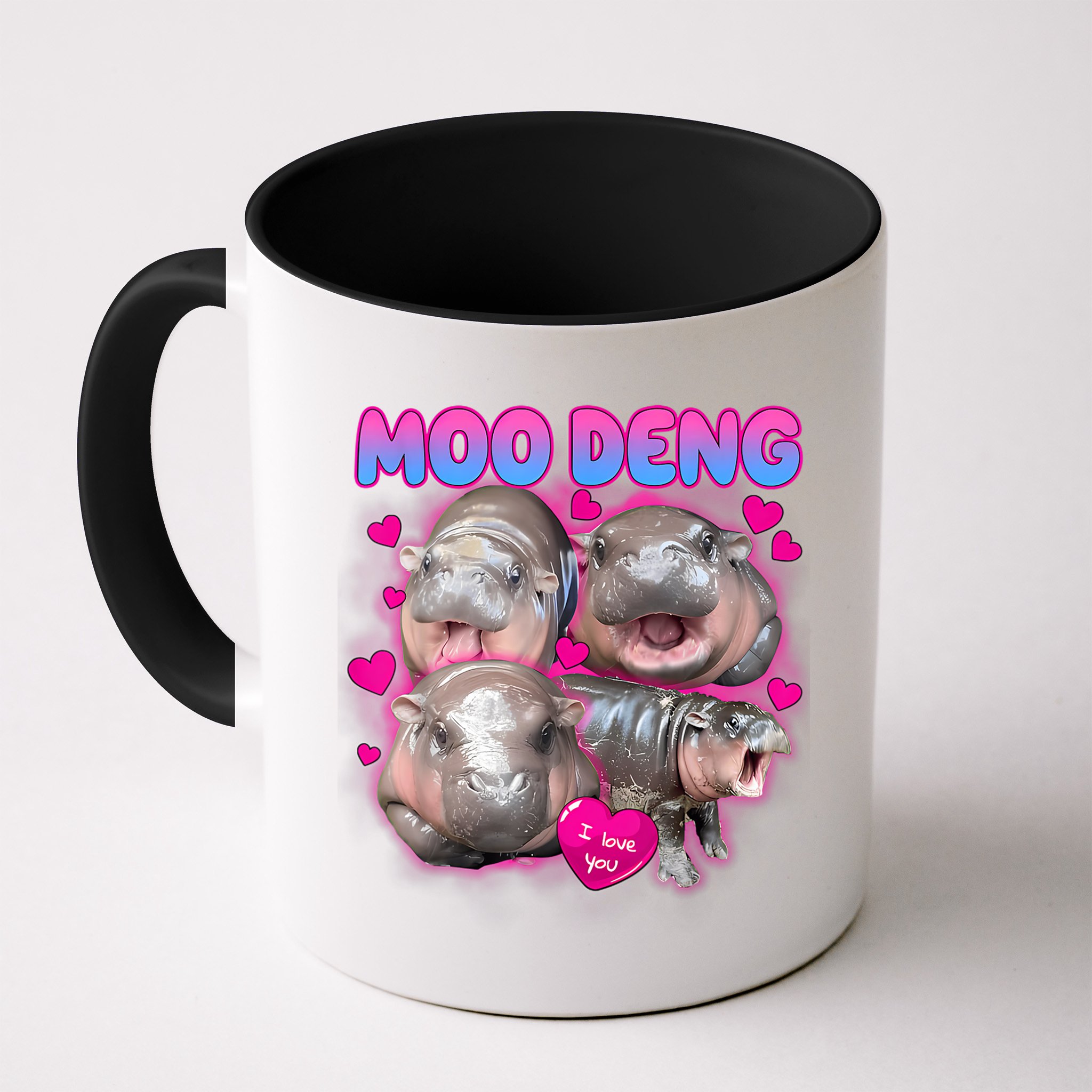 Love Moo Deng Funny Cute Hippo Meme Mug