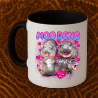 Love Moo Deng Funny Cute Hippo Meme Mug