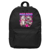 Love Moo Deng Funny Cute Hippo Meme 16 in Basic Backpack
