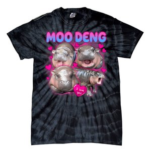 Love Moo Deng Funny Cute Hippo Meme Tie-Dye T-Shirt