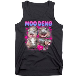 Love Moo Deng Funny Cute Hippo Meme Tank Top