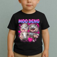 Love Moo Deng Funny Cute Hippo Meme Toddler T-Shirt