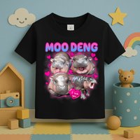 Love Moo Deng Funny Cute Hippo Meme Toddler T-Shirt