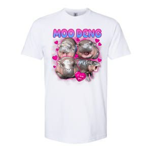 Love Moo Deng Funny Cute Hippo Meme Softstyle CVC T-Shirt