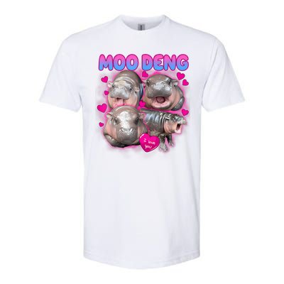 Love Moo Deng Funny Cute Hippo Meme Softstyle® CVC T-Shirt