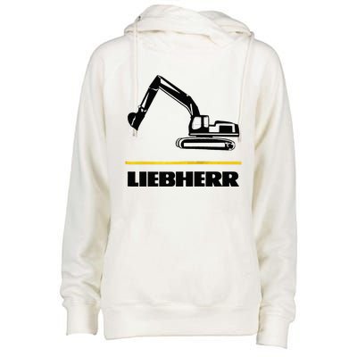 Liebherr Machinist Driver Fan Excavator Love Construction Machinery Womens Funnel Neck Pullover Hood