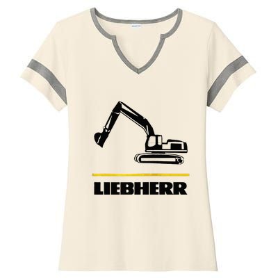 Liebherr Machinist Driver Fan Excavator Love Construction Machinery Ladies Halftime Notch Neck Tee