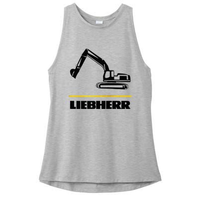 Liebherr Machinist Driver Fan Excavator Love Construction Machinery Ladies PosiCharge Tri-Blend Wicking Tank