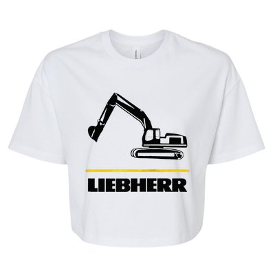 Liebherr Machinist Driver Fan Excavator Love Construction Machinery Bella+Canvas Jersey Crop Tee