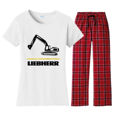 Liebherr Machinist Driver Fan Excavator Love Construction Machinery Women's Flannel Pajama Set