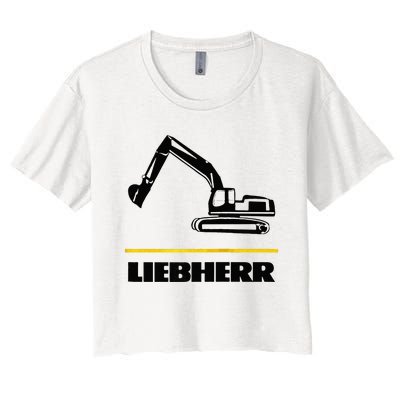 Liebherr Machinist Driver Fan Excavator Love Construction Machinery Women's Crop Top Tee