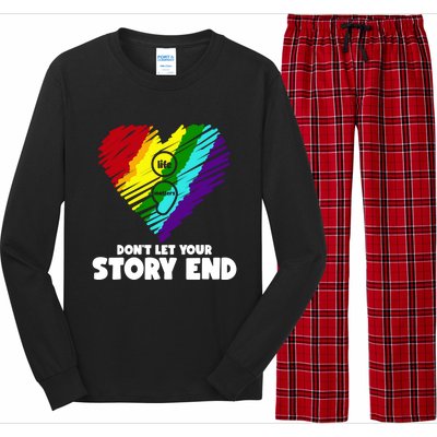 Life Matters Dont Let Your Story End Stress Awareness Gift Long Sleeve Pajama Set