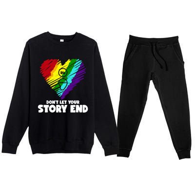 Life Matters Dont Let Your Story End Stress Awareness Gift Premium Crewneck Sweatsuit Set