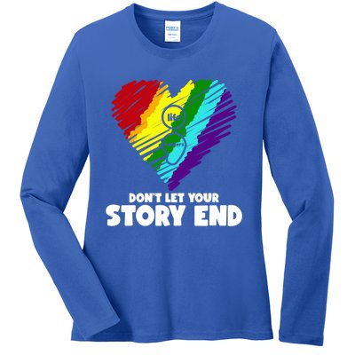 Life Matters Dont Let Your Story End Stress Awareness Gift Ladies Long Sleeve Shirt