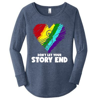 Life Matters Dont Let Your Story End Stress Awareness Gift Women's Perfect Tri Tunic Long Sleeve Shirt