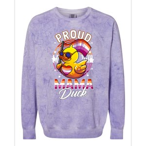 Lgbt Mama Duck Lgbtq Proud Mom Lesbian Daughter Gay Ally Gift Colorblast Crewneck Sweatshirt