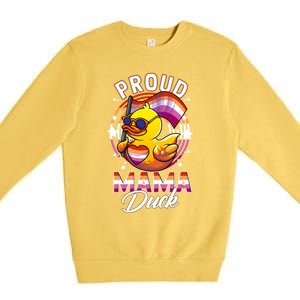 Lgbt Mama Duck Lgbtq Proud Mom Lesbian Daughter Gay Ally Gift Premium Crewneck Sweatshirt